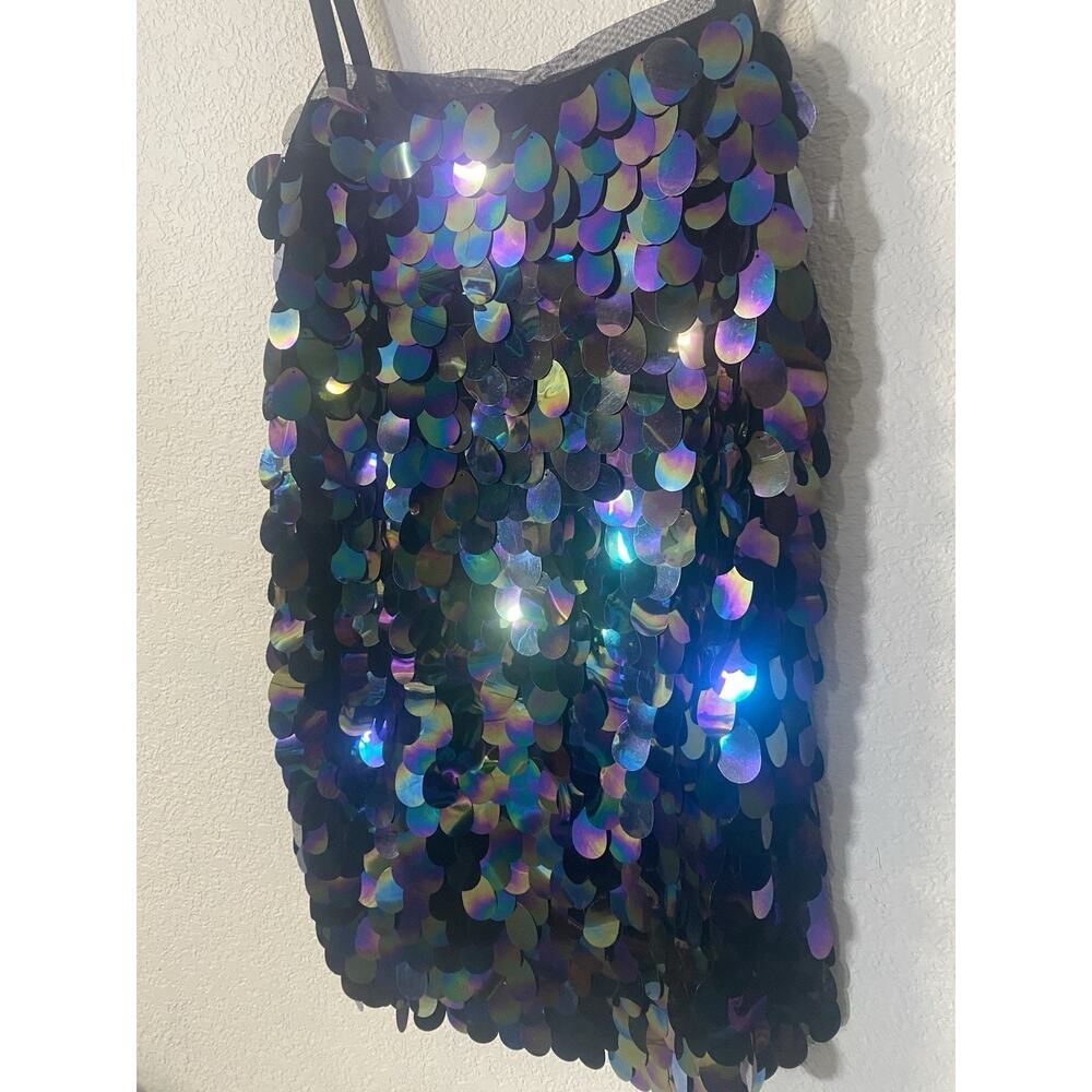Milly Black Iridescent Sequin Mini Dress - Picture 4 of 11